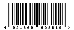 EAN barcode number 4021609028819