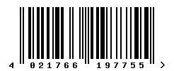 EAN barcode number 4021766197755