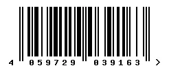 EAN barcode 4059729039163