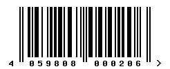 EAN barcode number 4059808000206