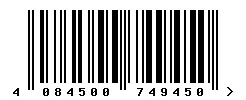 EAN barcode 4084500749450