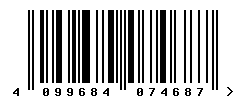 EAN barcode number 4099684074687