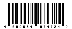 EAN barcode number 4099684074724