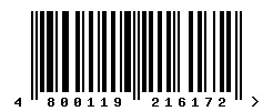 EAN barcode 4800119216172