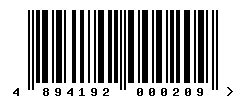 EAN barcode number 4894192000209