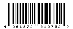 EAN barcode number 4901872010752