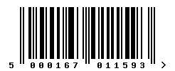 upc 5000167011593 barcode image