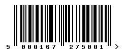 EAN barcode 5000167275001