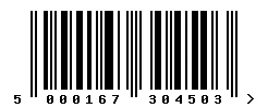 EAN barcode 5000167304503