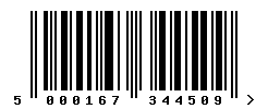 upc 5000167344509 barcode image