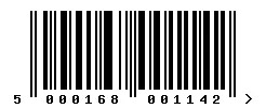 EAN barcode 5000168001142