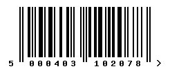 upc 5000403102078 barcode image