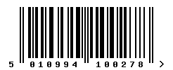 EAN barcode number 5010994100278