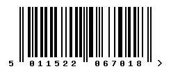 EAN barcode 5011522067018