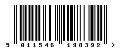 upc 5011546198392 barcode image