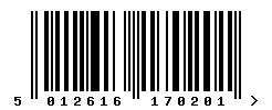 EAN barcode number 5012616170201