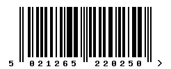 EAN barcode 5021265220250