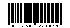 upc 5021265221004 barcode image