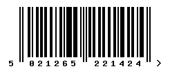 upc 5021265221424 barcode image