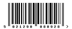 EAN 5021290080928 barcode image