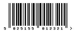 EAN barcode 5025155012321