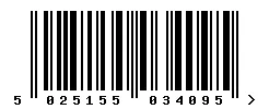 EAN barcode 5025155034095