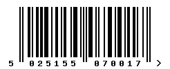 5025155070017 barcode