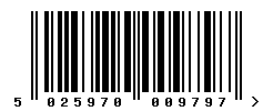 EAN barcode number 5025970009797