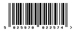 EAN barcode number 5025970022574