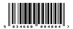 EAN barcode 5034660004004