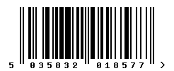 EAN barcode number 5035832018577