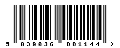 5039036001144 barcode