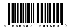 EAN barcode number 5050582001600
