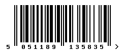 upc 5051189135835 barcode image