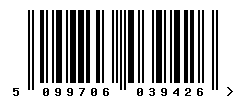 EAN barcode number 5099706039426
