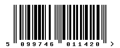 EAN barcode number 5099746011420