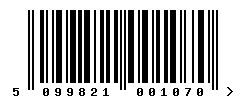 EAN barcode number 5099821001070