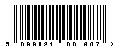 EAN barcode number 5099821001087