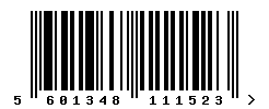 upc 5601348111523 barcode image