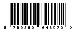 EAN 5700302643572 barcode image