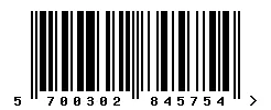 EAN 5700302845754 barcode image