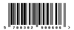 EAN 5700302900606 barcode image