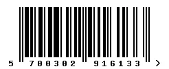 EAN 5700302916133 barcode image