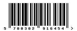 EAN 5700302916454 barcode image