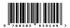 EAN 5700302939149 barcode image