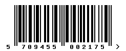EAN barcode number 5709455002175