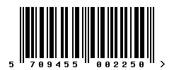 EAN barcode number 5709455002250