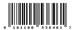 EAN barcode 6181100536461