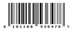 EAN barcode 6181100536478