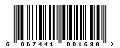 EAN barcode number 6867441001690